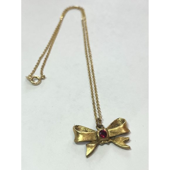 Vintage Hollywood Regency Rhinestone Pearl Bow Necklace main image 0